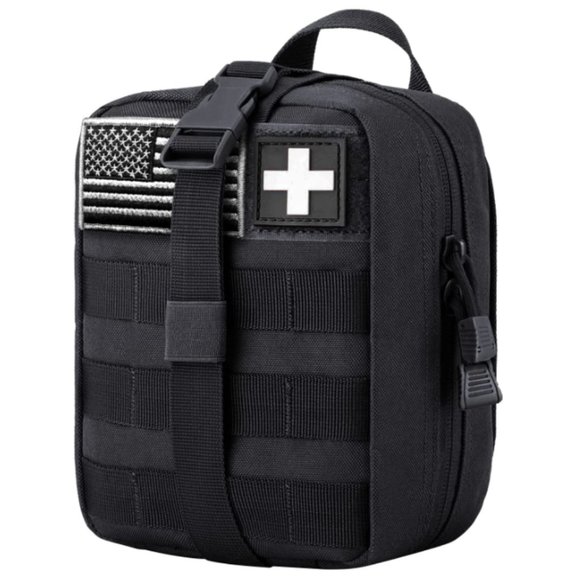 Tactical Molle Utility Pouch + Medical Patch + USA Flag for Camping Hiking Pouch - Picture 1 of 3